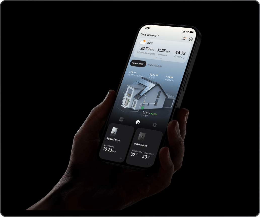 EcoFlow App auf Smartphone zur Steuerung von Solarspeicher, Verbrauch und Einspeisung – Echtzeitüberwachung des Energiemanagements